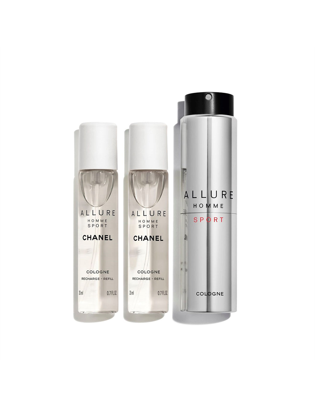 ALLURE HOMME SPORT Twist and Spray Refillable Bottle - Cologne 3x20ml