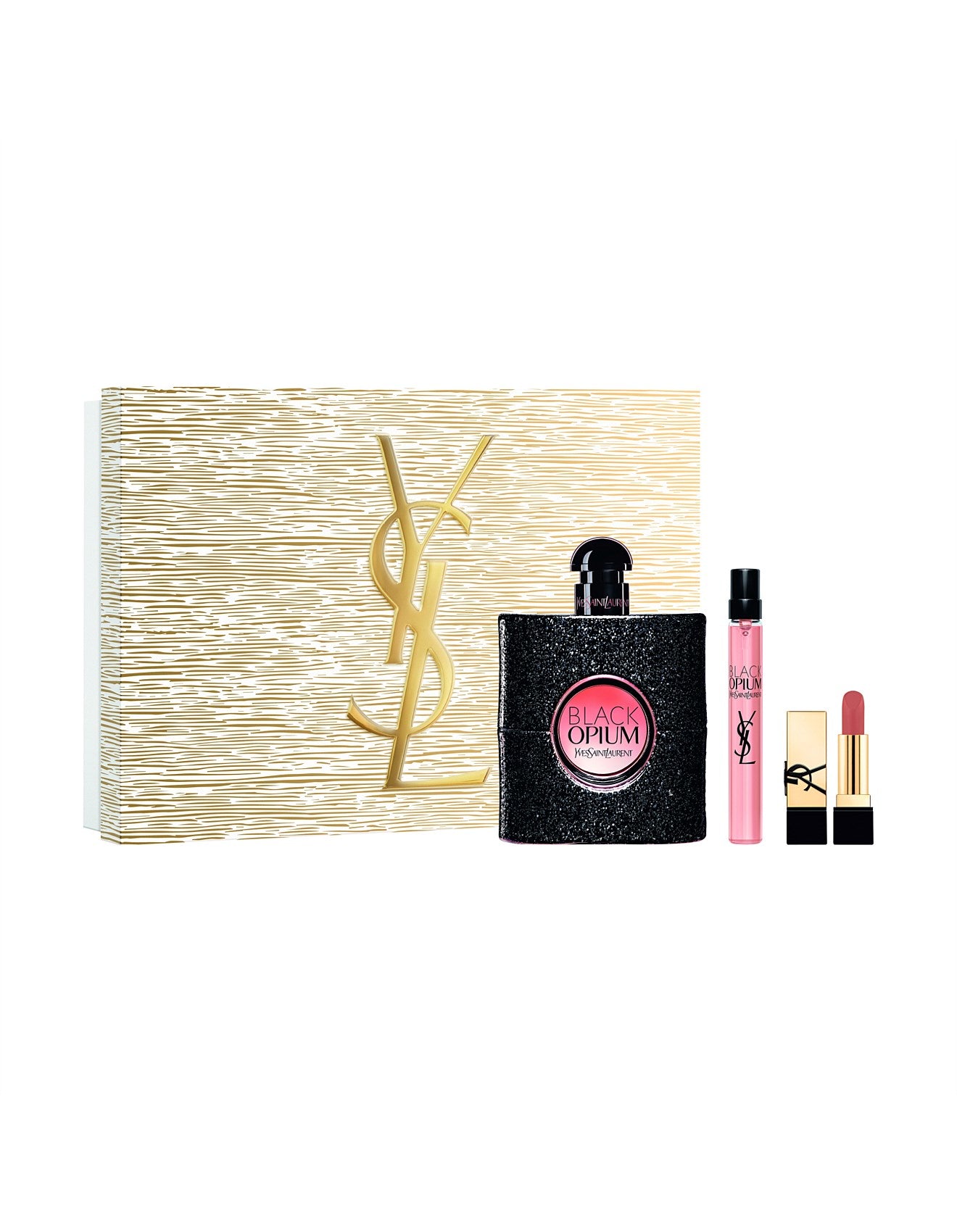 X25 YSL BLACK OPIUM EDP 90ML SET (10ML & MINI ROUGE P COUT)